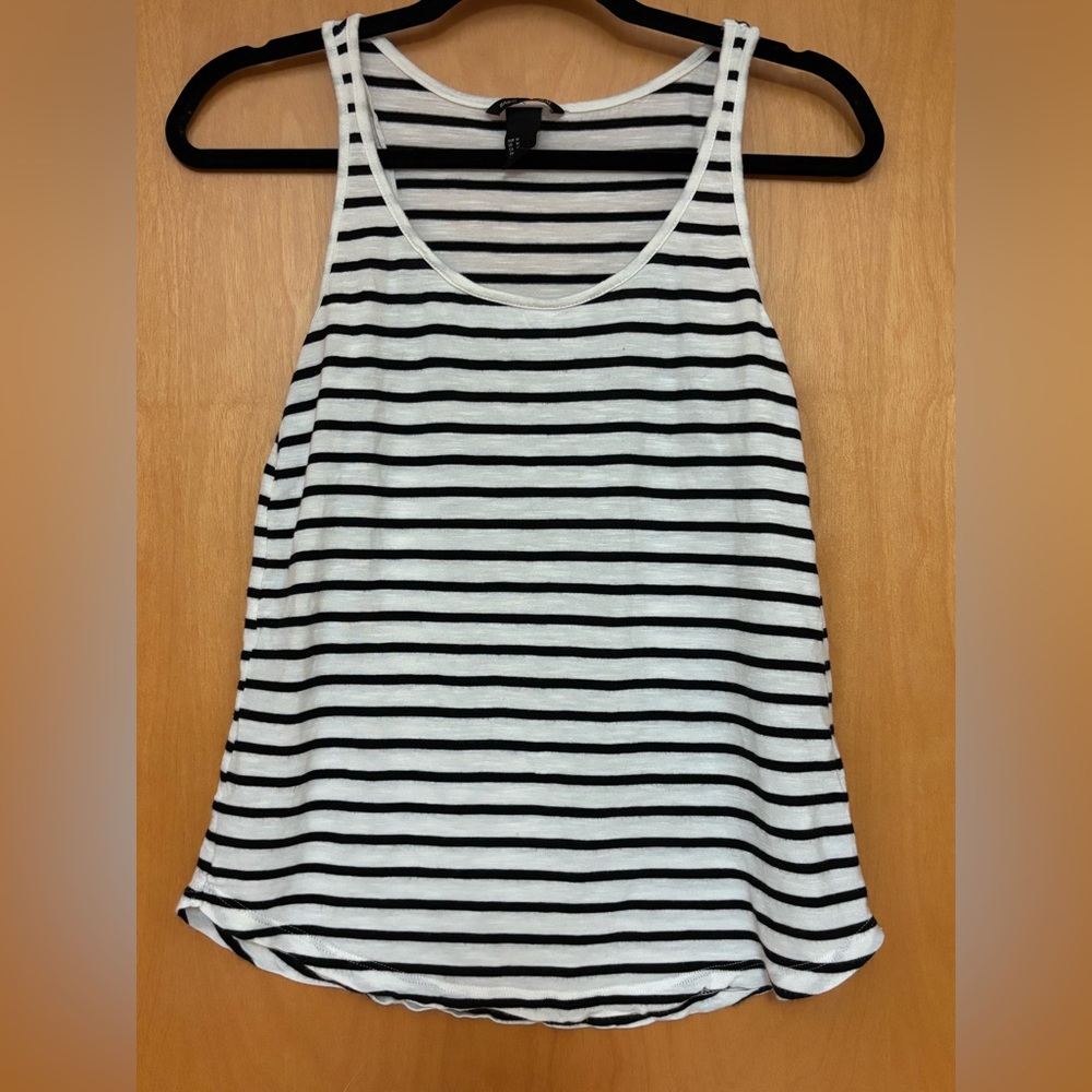 H&M Black and White Stripped Tank Top Womens Size Medium